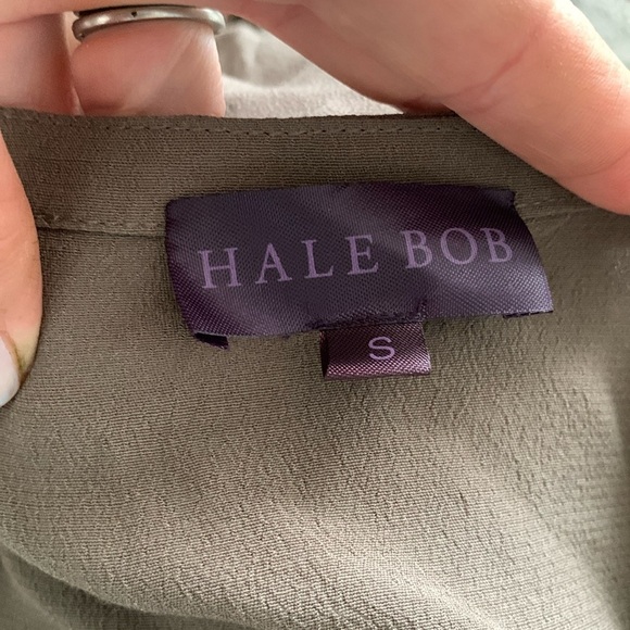 Hale Bob Emmeline‎ Embroidered Tunic mini Dress size S olive green - Picture 2 of 10